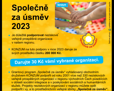 SBÍRKA KONZUMU SPOLEČNĚ ZA ÚSMĚV 2023